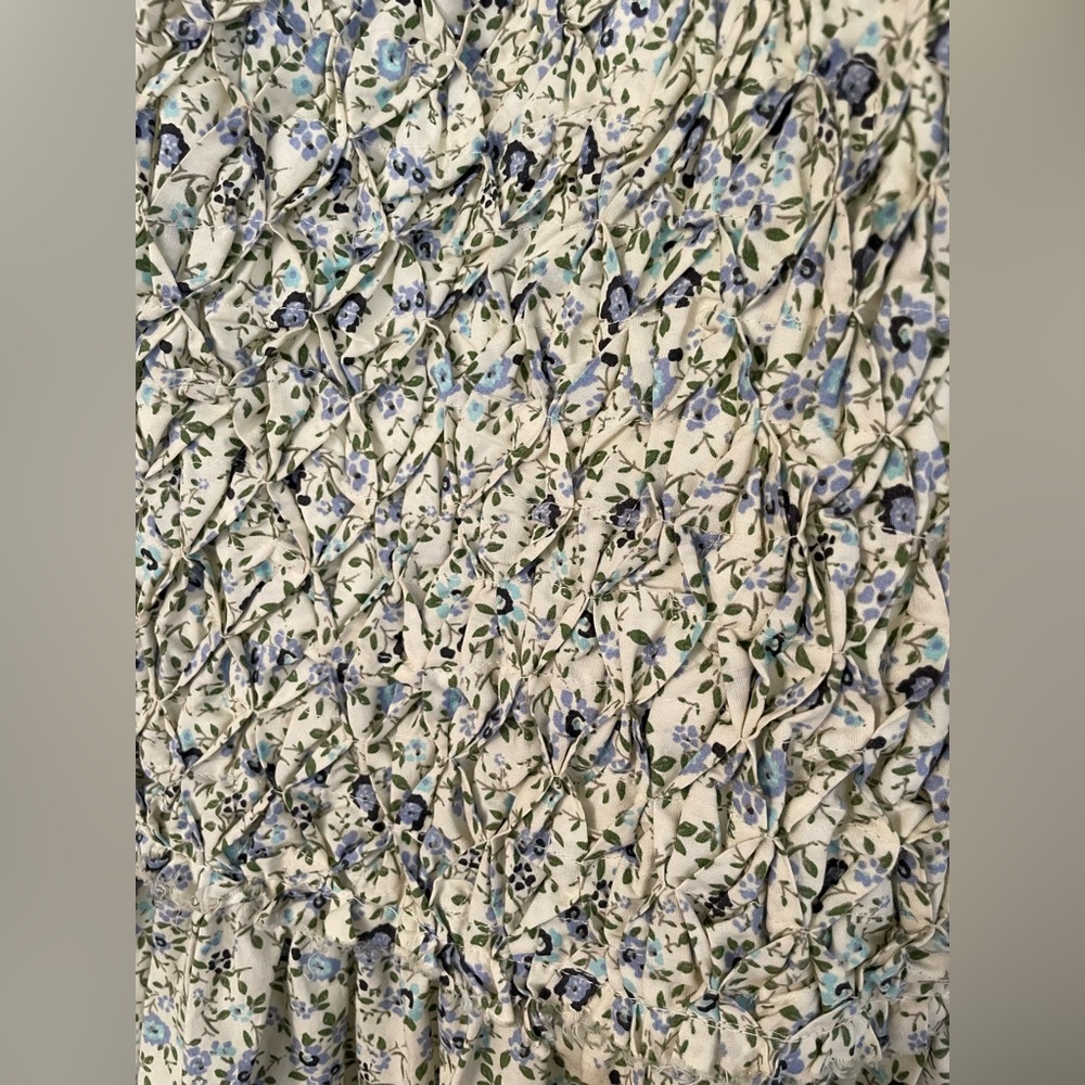 Free People Petunia Mini Dress; Ditsy Floral Cream & Blue - Picture 7 of 10